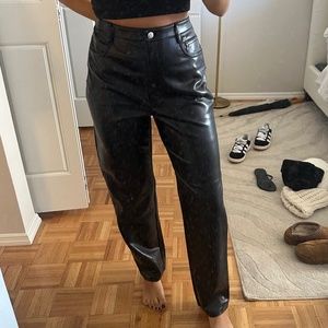 Aritzia Melina Black Leather Pant